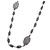 Collana lunga con placca a stemma AG925 di GUCCI Nero Argento