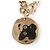 Collar Choker de metal dorado Chanel con marca Coco y strass - vista 6