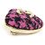 Spilla in tweed a forma di cuore Chanel Nero Rosa - vista 4