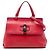 Gucci Red Small Leather Bamboo Daily Satchel