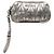 Pochette doppia zip in nappa metallica matelassé argento Miu Miu