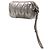 Pochette doppia zip in nappa metallica matelassé argento Miu Miu - vista 2