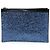 Pochette per tablet in pelle blu glitterata con zip Saint Laurent
