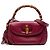 Borsa media in pelle rossa New Bamboo di Gucci Rosso Bordò
