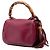 Borsa media in pelle rossa New Bamboo di Gucci Rosso Bordò - vista 2