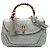 Gucci Graue Große Gepunktete Leder New Bamboo Handtasche Braun