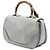 Gucci Graue Große Gepunktete Leder New Bamboo Handtasche Braun - vista 2