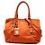 Prada Orange Soft Calf Trimmed Tessuto Handtasche