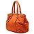 Prada Orange Soft Calf Trimmed Tessuto Handtasche - Ansicht 2