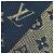 Sciarpa Logomania Shine Louis Vuitton D'oro Blu navy - vista 5