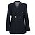 Sandro Double-Breasted Blazer in Navy Blue Polyester