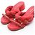Timeless Sandali in suede matelassé Chanel Rosso - vista 7