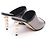 Timeless Chanel Leder-Sandalen mit Perlenabsatz Schwarz Silber - Ansicht 2