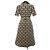 Vestido de seda Fendi FDA941 AD9W Castaño Negro Blanco Estampado de leopardo - vista 2