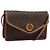 Céline Celine Vintage Macadam Circle Logo Canvas and Leather Brown