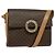 Céline Celine Vintage Macadam Circle Logo Canvas and Leather Marron