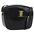 Borsa a Spalla Vala in Pelle Nera e Oro Salvatore Ferragamo Auth ka4046 Nero D'oro