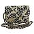 CHANEL Pochette a Catena Matelassé Bandiera a Scacchi Cotone Beige CC Auth YKZ1020SAM D'oro