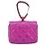 CHANEL Pochette Matelassé con Moschettone Pelle Verniciata Rosa Argento CC Auth YKZ1380A - vista 2