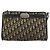 Borsa a Spalla in Tela Trotter Christian Dior Blu Navy Oro Auth 175155 D'oro - vista 13