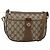GUCCI GG Supreme Web Sherry Line Bag PVC Beige Gold 89 02 032 Auth 175961 Golden