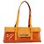 Bulgari BVLGARI Schultertasche Lackleder Orange Silber Auth BA12153A