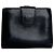 Céline Vintage Celine Triomphe Embossed Leather Bifold Wallet Black
