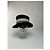Cappello Vintage Givenchy in Feltro di Lana Striato Nero Grigio Bianco M - vista 10