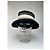Cappello Vintage Givenchy in Feltro di Lana Striato Nero Grigio Bianco M - vista 7