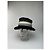 Cappello Vintage Givenchy in Feltro di Lana Striato Nero Grigio Bianco M - vista 8