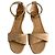 Hermès Sandali in pelle e velluto con cinturini incrociati 40 Beige