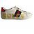 Gucci Gestreifte Leder Sneakers mit Ace Maxi Logo 37.5 Weiß - Ansicht 5