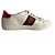 Gucci Gestreifte Leder Sneakers mit Ace Maxi Logo 37.5 Weiß - Ansicht 6