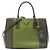 Prada Galleria Double Zip Tasche aus bicolor Saffiano Lux in mittelgrün
