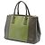 Prada Galleria Double Zip Tasche aus bicolor Saffiano Lux in mittelgrün - Ansicht 2