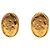 Orecchini ovali a corona dorata CC placcati in oro Chanel D'oro