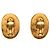 Orecchini ovali a corona dorata CC placcati in oro Chanel D'oro - vista 2