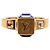 Louis Vuitton Gold Plated Crystal Gamble Cocktail Ring Golden