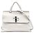 Bamboo Borsa quotidiana media in pelle bianca con bambù Gucci Bianco