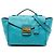 Borsa a tracolla Sound Lock in Vitello Daino blu di Prada Turchese