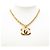 Collana pendente in oro placcato CC dorato di Chanel D'oro - vista 6