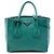 Double Borsa a mano in vitello verde lucido Prada con doppia maniglia e due tasche