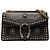 Borsa a spalla Dionysus in pelle di vitello nera media con borchie Gucci Nero