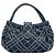 Burberry Denim-Handtasche mit blauem Nova-Check-Muster Dunkelblau