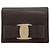 Cartera de cuero bi-fold Vara Ribbon de Salvatore Ferragamo Castaño Rosa