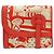 Hermès Hermes Avec Soie Bi-Fold Geldbörse Rot Beige