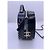 Borsa a tracolla Chanel blu in pelle con catena nera - vista 6