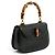 Gucci Sac Bamboo 1947 Grande circa 1990 Couture Borsa in Pelle Nera con Cinghia Extra - vista 2