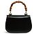 Gucci Sac Bamboo 1947 Grande circa 1990 Couture Borsa in Pelle Nera con Cinghia Extra - vista 3