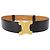 Céline CELINE Triomphe Ledergürtel 25,6"" Schwarz Gold Auth 176087A Golden